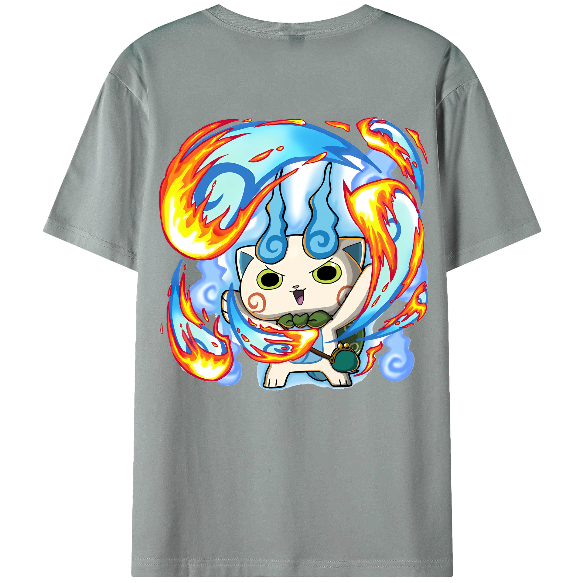 （画像用） 妖怪ウォッチ Yo-kai Watch 綿100％ メンズ半袖Tシャツ（バックプリント） 通気性
